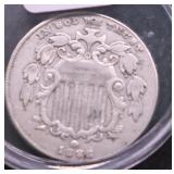 1883 SHILED NICKEL VF
