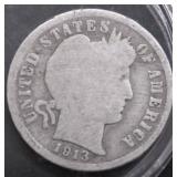 1913 BARBER DIME G