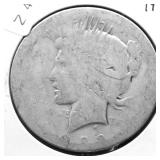 1923 PEACE DOLLAR AG