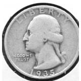 1935 WASHINGTON QUARTER VG