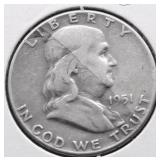 1951 FRANKLIN HALF DOLLAR VF