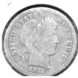 1912 BARBER DIME VG