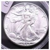 1942 WALKING HALF DOLLAR AU+