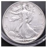 1939 D WALKING HALF DOLLAR AU