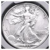 1943 WALKING HALF DOLLAR XF