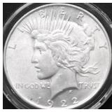 1922 CHOICE BU PEACE DOLLAR