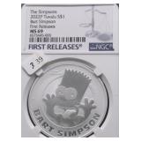 2022 BART SIMPSON 1 OZ .999 SILVER ROUND