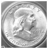 1953 D GEM BU FRANKLIN HALF DOLLAR