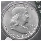 1962 GEM BU FRANKLIN HALF DOLLAR