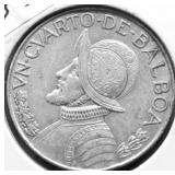 PANAMA SILVER 1/4 BALBOA AU