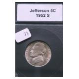 1952 S SUPURB GEM JEFFERSON NICKEL