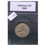 1955 PROOF JEFFERSON NICKEL