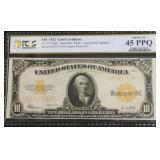 1922 PCGS XF45PPQ 10 $ GOLD CERTIFICATE