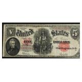 1907 5 $ US LEGAL TENDER VF