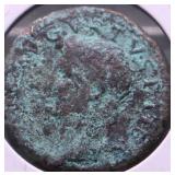 14 AD AE28 ROMAN EMIRE TIBERIUS  VF