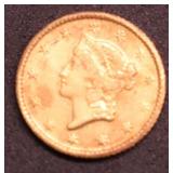 1851 GOLD DOLLAR  AU DETAILS
