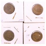 4 INDIAN HEAD CENTS