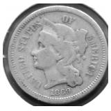 1869 3 CENT PIECE VG