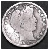 1907 BARBER HALF DOLLAR G