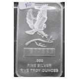 5 OZ .999 SILVER BAR
