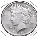 1921 PEACE DOLLAR XF