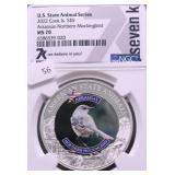 2022 NGC MS70 1 OZ .999 SILVER ROUND COOK ISLANDS
