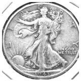 1943 WALKING HALF DOLLAR VF