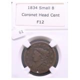 1834 LARGE CENT VF