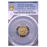 1903 PCGS UNC DETAILS LA PURCHASE GOLD DOLLAR
