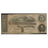 1864 5 $ CONFEDERATE NOTE VF