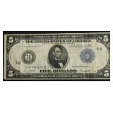 1914 5 $ FEDERAL RESERVE NOTE VF