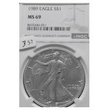 1989 NGC MS69 SILVER EAGLE