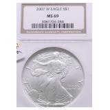 2007 W NGC MS69 SILVER EAGLE