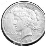 1924 PEACE DOLLAR XF