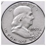 1959 FRANKLIN HALF DOLLAR F