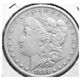 1884 MORGAN DOLLAR VF