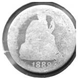 1889 SEATED DIME AG