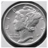 1941 D MERCURY DIME AU