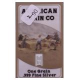 1 GRAIN .999 SILVER BAR