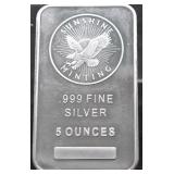 5 OZ .999 SILVER BAR