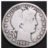 1909 O BARBER HALF DOLLAR G