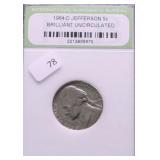 1954 D GEM BU JEFFERSON NICKEL