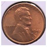 1945 S GEM RED LINCOLN CENT