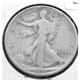 1918 S WALKING HALF DOLLAR VG