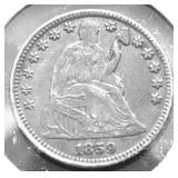 1859 HALF DIME AU