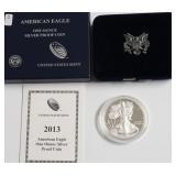2013 PROOF SILVER EAGLE W BOX PAPERS