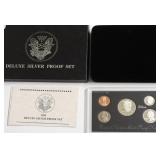 1995 DELUXE  SILVER PROOF SET W DISPLAY BOX PAPERS