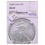 2008 NGC MS69 SILVER EAGLE