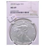 2018 NGC MS69 SILVER EAGLE