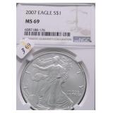 2007 NGC MS69 SILVER EAGLE